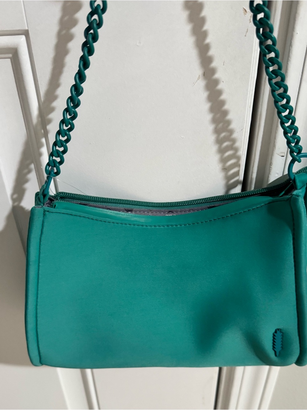 Teal Chain-Handle Clutch - Sleek Everyday Teal Bag